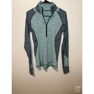 Lululemon Striped Quarter Zip Pullover Top Athletic Activewear Size 6